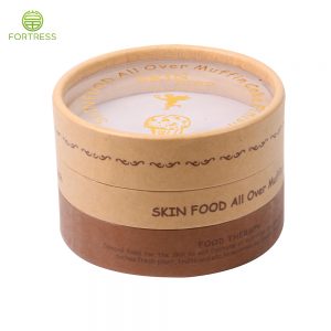 Custom Design Printed cosmestic skin food powder cylinder box Packaging with rolled edge