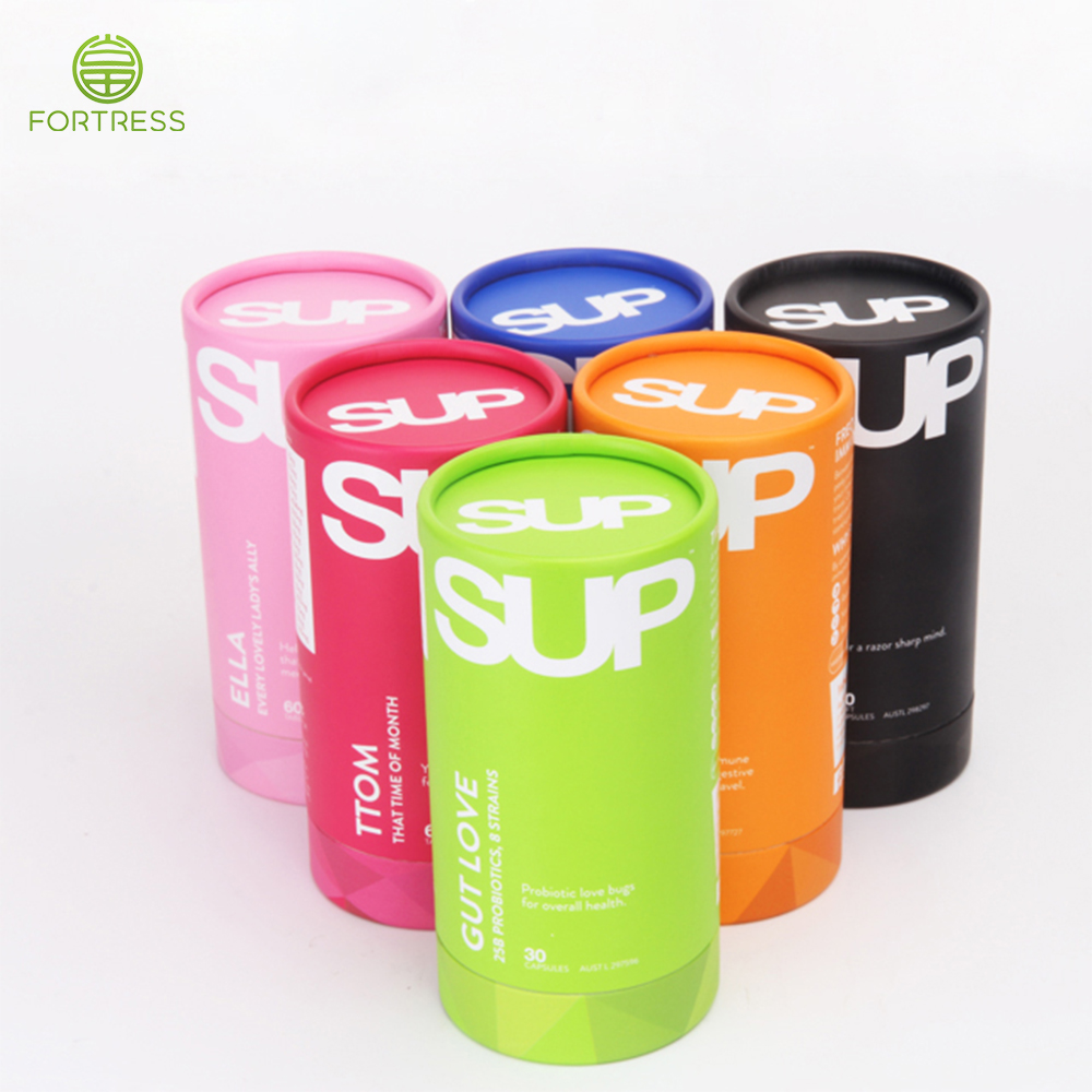 Customized printed paper tube packaging for supplement - Supplement Paper Packaging Tube Box - 1