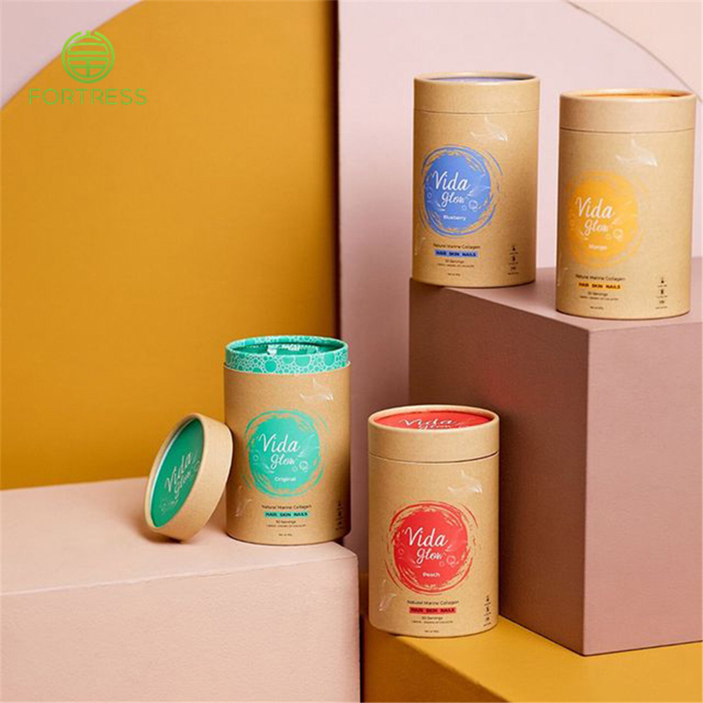 High quality new design Tea paper tube packaging with colorful inside printing - Kraft Paper Tube Packaging Cylinder Box - 3