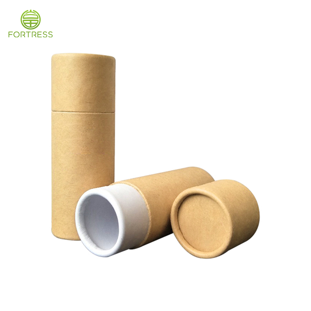 100% biodegradable natural kraft paper tube box for CBD bottle - CBD Paper Packaging Tube Box - 3