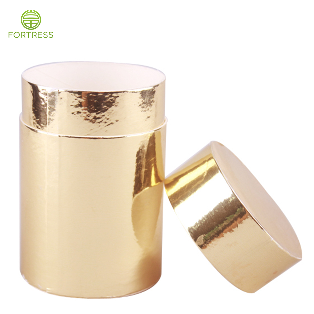 small gold luxury cardboard cosmetics carton packaging cylinder tubes makeup boxes - Eyelash Paper Packaging - 3