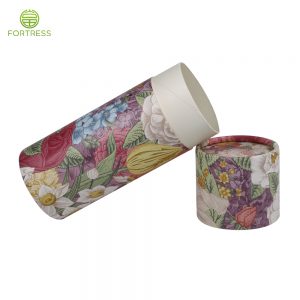 Colorful logo printing paper cylinder recycled box perfume packaging