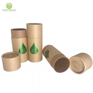 Fortress OEM design green hot foil kraft paper tube box for CBD products