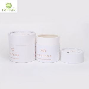 high quality new design white art paper cosmetic Makeup sponge containers box with lid - Make up Paper Packaging Tube Box - 3