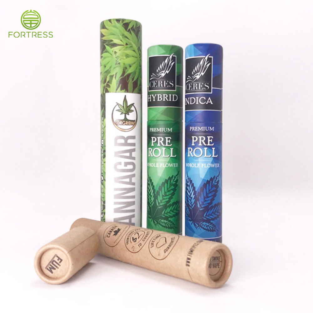 Biodegradable cardboard CBD paper tube for pre roll/vape - CBD Paper Packaging Tube Box - 1