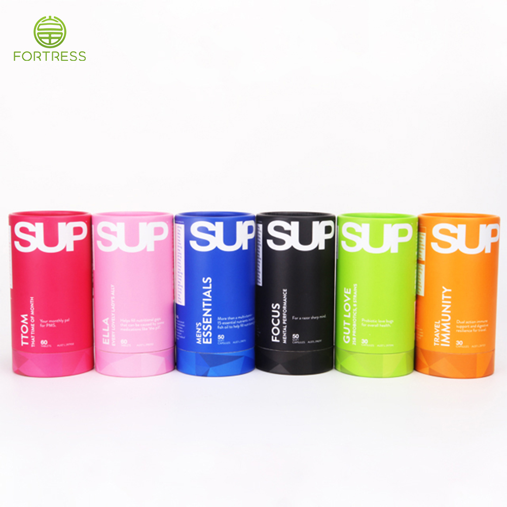 Customized printed paper tube packaging for supplement - Supplement Paper Packaging Tube Box - 2