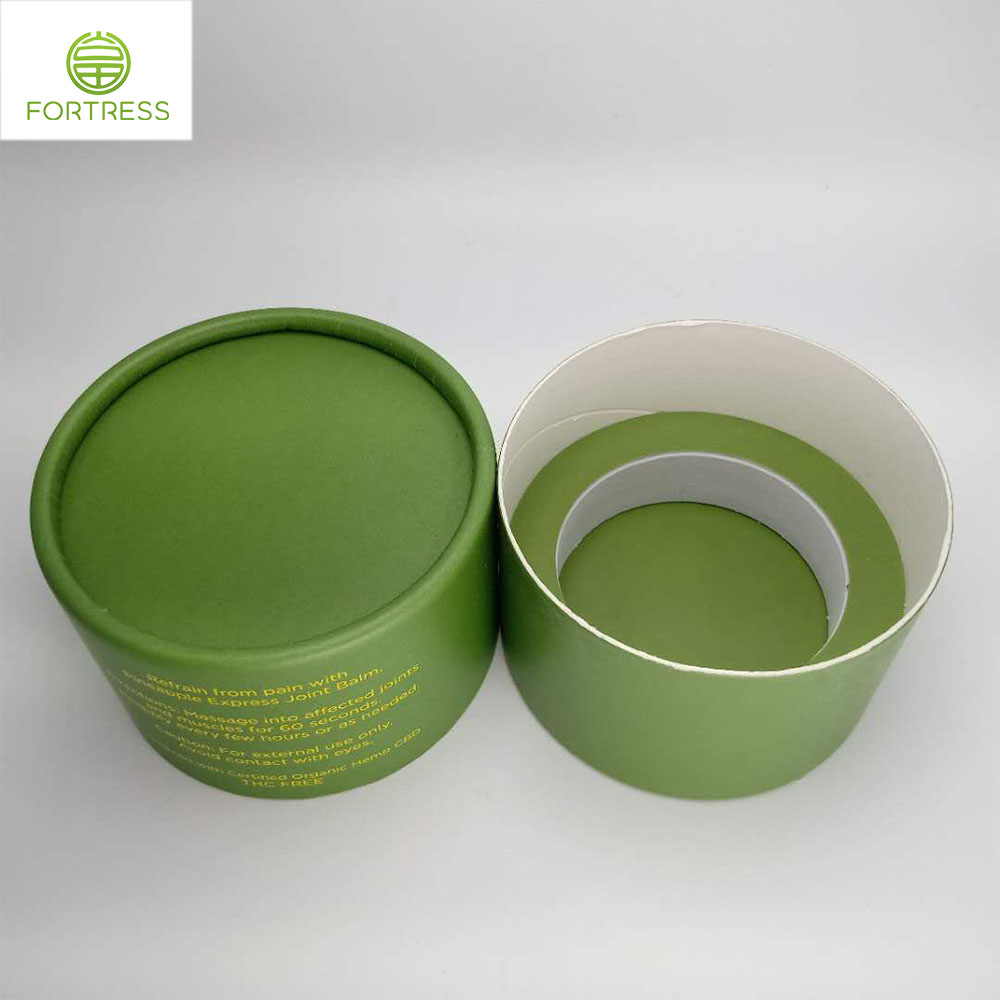 Recyclable Green Cardboard Cylinder Paper Box For Organica Topical CBD Products - CBD Paper Packaging Tube Box - 3