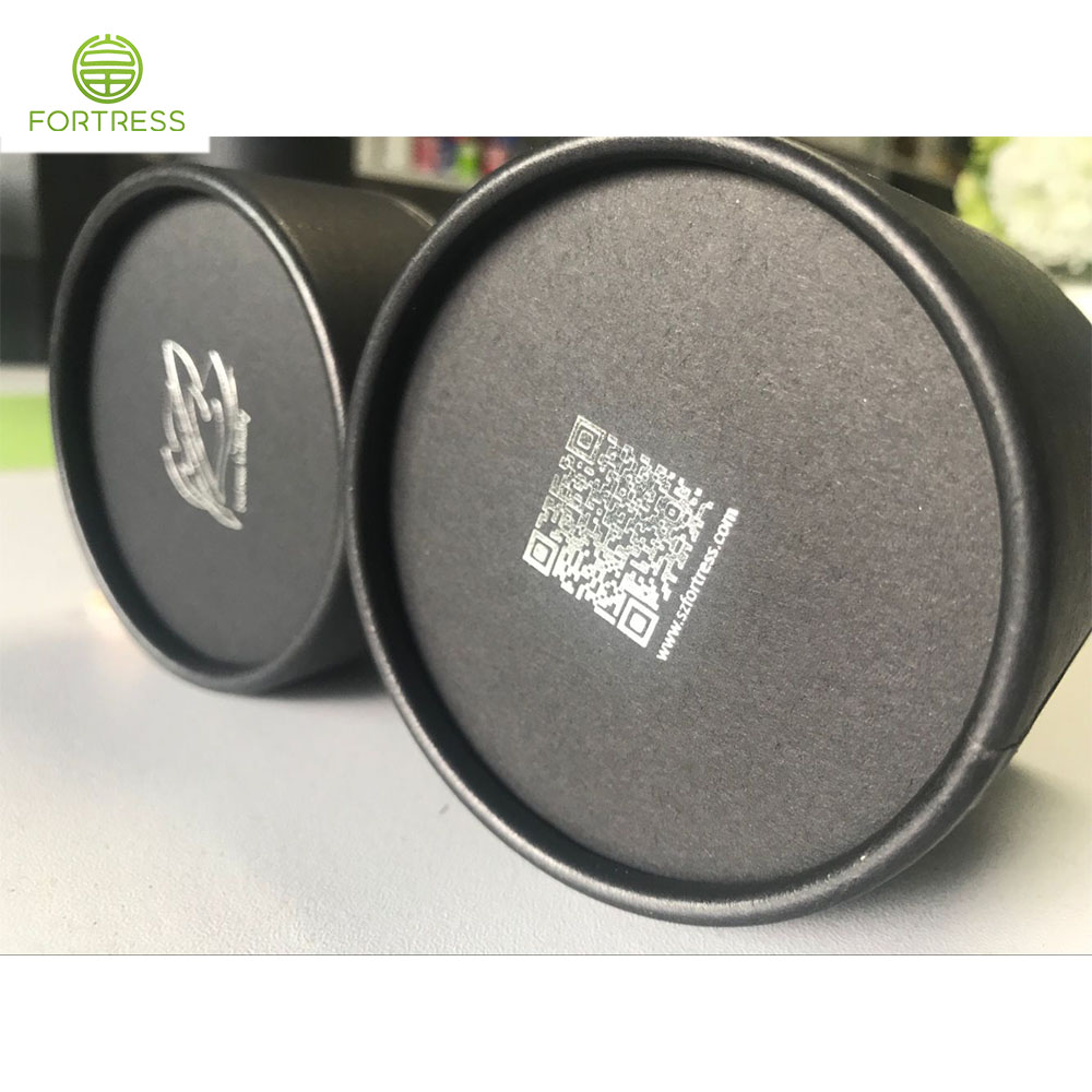 OEM design silver logo hot foil black kraft paper tube box for CBD beauty products - CBD Paper Packaging Tube Box - 3