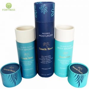 Custom Printed Creative Round Kraft Paper Tube Packaging For Lotion Skin Care Packaging