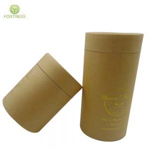 High Quality eco Friendly Kraft Round Cardboard Paper Tube Food Grade for Cake Packaging with Gold Logo - Food Paper Packaging Tube Box - 5