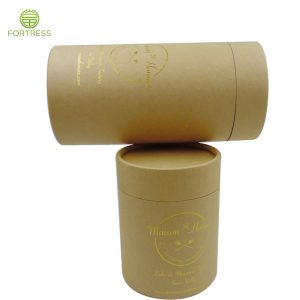 High Quality eco Friendly Kraft Round Cardboard Paper Tube Food Grade for Cake Packaging with Gold Logo