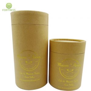 High Quality eco Friendly Kraft Round Cardboard Paper Tube Food Grade for Cake Packaging with Gold Logo - Food Paper Packaging Tube Box - 2