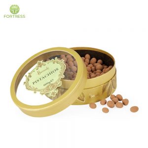 Full Color Printing Chocolate Flat Edged Paper Tubes with Transparent Window on Top Lid