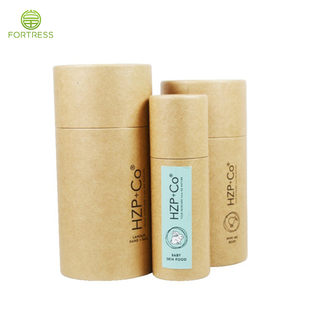 Custom Printed Creative Round Kraft Paper Tube Packaging For Skincare Packaging - Kraft Paper Tube Packaging Cylinder Box - 3