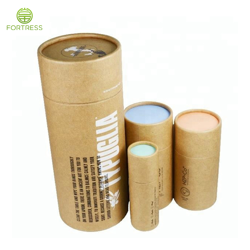Custom Printed Creative Round Kraft Paper Tube Packaging For Skincare Packaging - Kraft Paper Tube Packaging Cylinder Box - 1