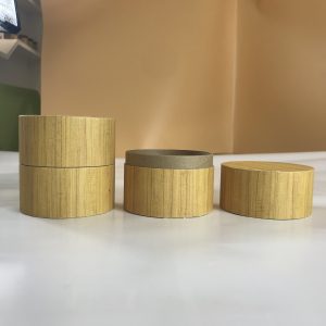 Customized handmade Wood grain paper packaging luxury cardboard bath bomb packaging box - Flat edge paper tube - 3