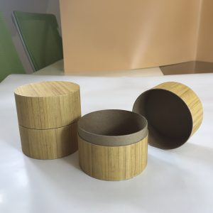 Customized handmade Wood grain paper packaging luxury cardboard bath bomb packaging box - Flat edge paper tube - 1