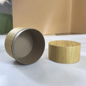 Customized handmade Wood grain paper packaging luxury cardboard bath bomb packaging box - Flat edge paper tube - 2