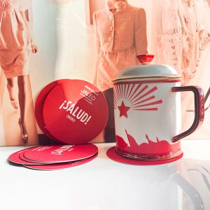 Personalized Paper Coasters Red Color Round Tea Cup Coaster Desktop Decoration Coasters - Paper Coasters - 2