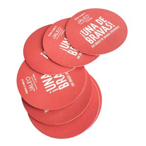 Personalized Paper Coasters Red Color Round Tea Cup Coaster Desktop Decoration Coasters - Paper Coasters - 1