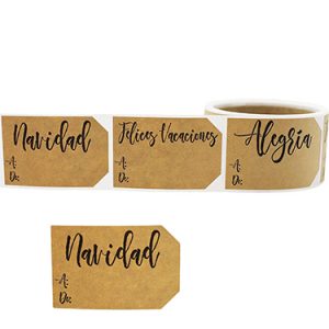 Natural Brown Kraft Stickers with Black Printing for Bottle Labels Gift Sticker Labels Spice Labels