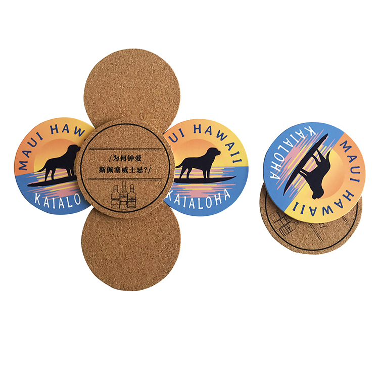 Custom wholesale sublimation blank printing logo colorful wood cork coasters - Paper Coasters - 4