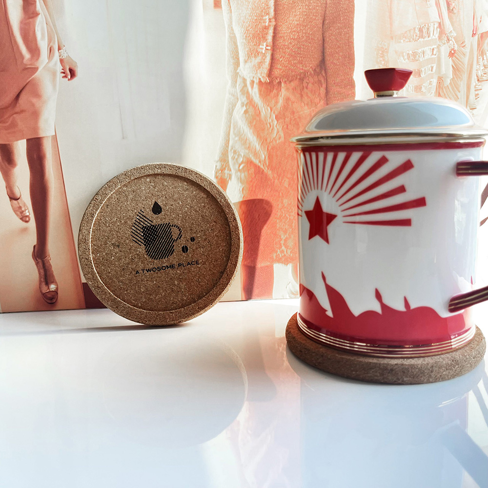 DIY Custom Logo Wholesale color Table Cup Mats Set Print Round Wood Cork Coasters - Paper Coasters - 3