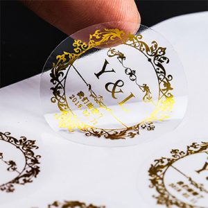 Luxury Gold Foil Adhesive Packaging custom Printed Logo Sticker Label Paper Custom Stickers