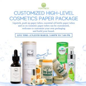 customized high-level cosmetics paper package tube cylinder box