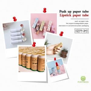 Custom lipstick lip balm push up paper round containers deodorant packaging boxes