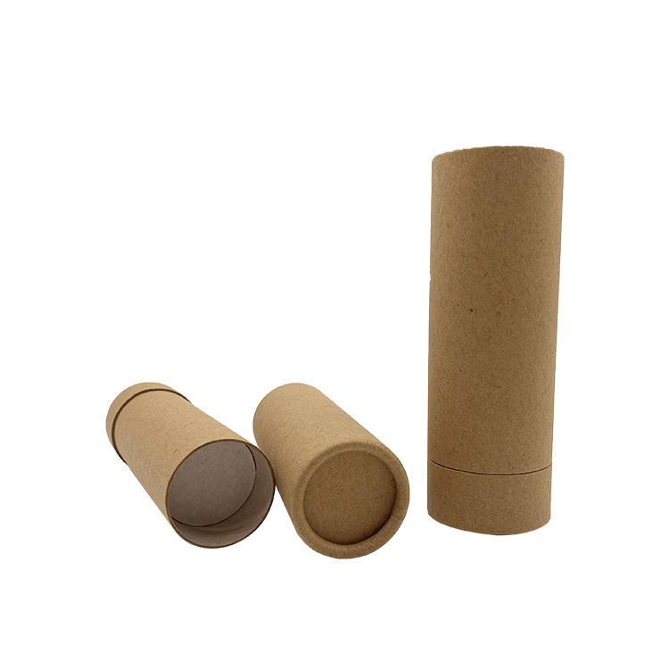 Plain biodegradable natural kraft paper push up tube - Kraft Paper Tube Packaging Cylinder Box - 1
