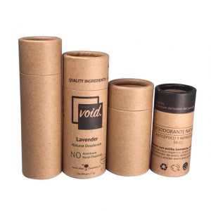 Biodegradable Cardboard Container Deodorant Push Up Paper Lip Balm Tube