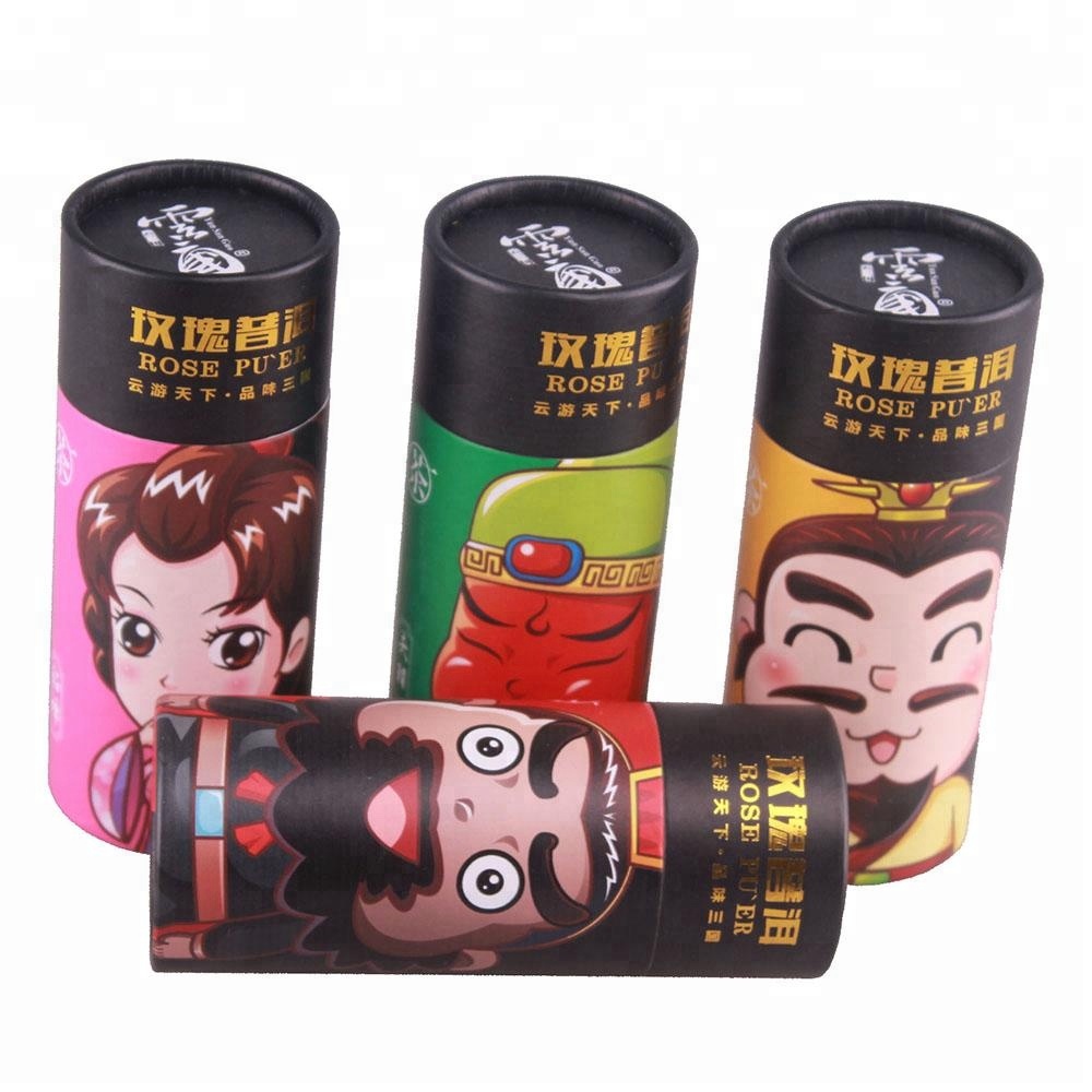 tea packing cylinders into cylindrical containers