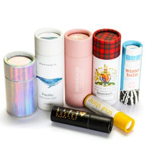 Custom Biodegradable Logo Lip Balm Push Up Paper Tube - lip balm gloss lipstick deodorant paper tube packaging - 2