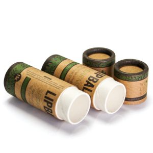 Plain Brown Kraft Paper Push Up Tube with Customized Logo