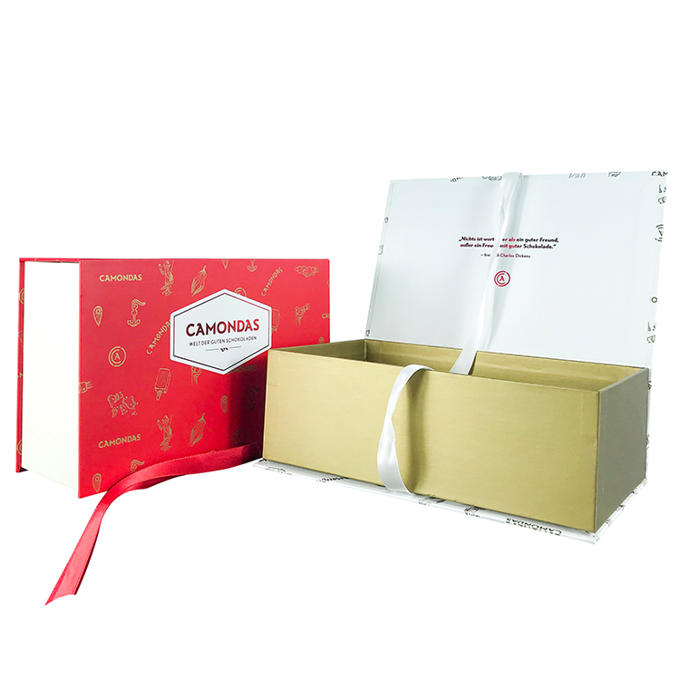 Luxury High Quality Texture Fancy Paper Gift Box With Decoration Ribbon - Paper box - 4