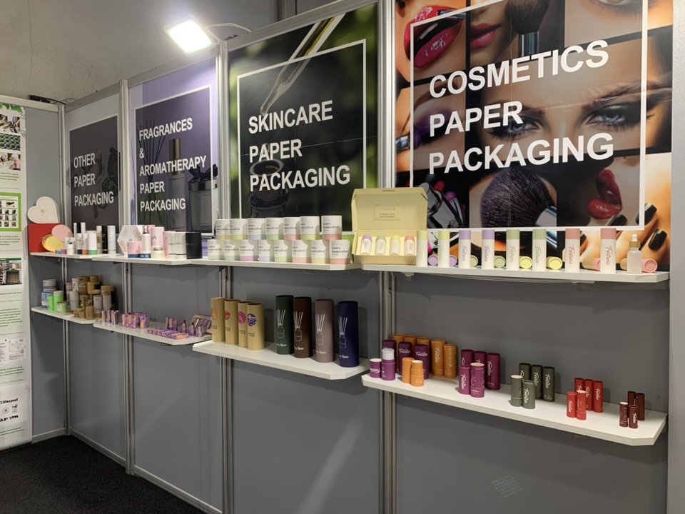 Fortress Packaging beauty paper tube boxes products service booth exhibition hall