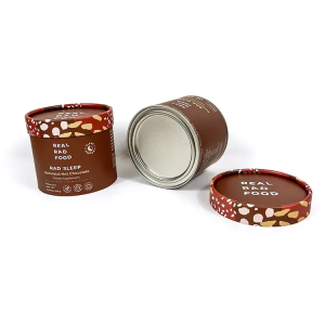 Biodegradable food grade craft tube airtight Kraft Canister protein powder jars