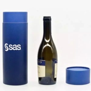 Custom Innovative Design Eco Friendly Wine Paper Tube Packaging Box With Hot Stamping