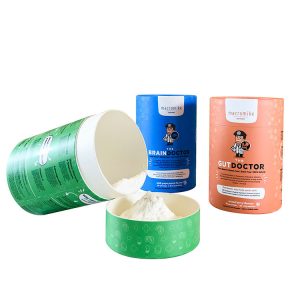 Customized Nutritional Supplement Packaging Powder Paper Tube in Four Colors design printing