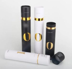 Elegant design biodegradable wine packaging cardboard tube bottle gift paper cylinder