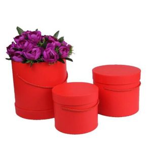 cardboard round flower box gift red packaging luxury paper tube