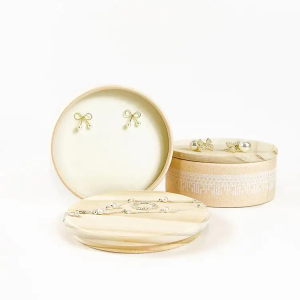 ecofriendly luxury jewelry wooden lid pendant earring combination box with wooden lid