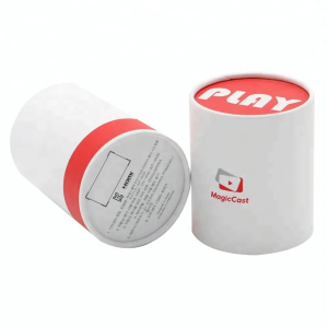 China Supplier Round Custom white logo printed Candle Boxes Cylinder Paper Packaging