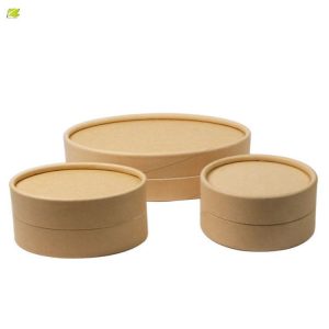 Creative design recycle round oval gift blank kraft paper box for jewelry packaging