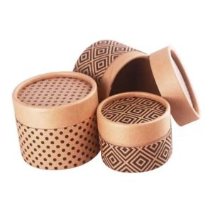 high quality printing brown candle kraft paper tube crafts round recycled boxes for candles