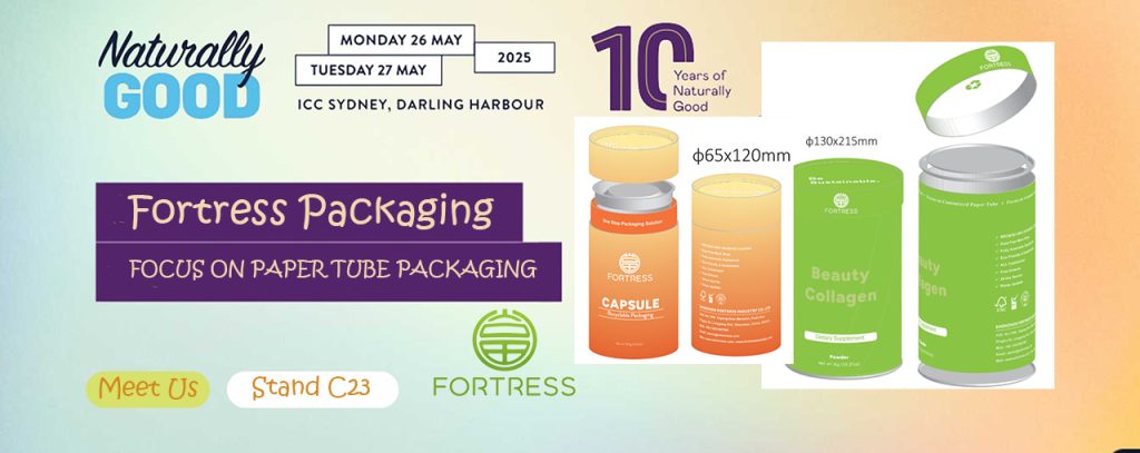 Naturally Good Expo Fair Australia Sydney trade show Summit with Fortress Paper Tube Packaging Solutions. - - 1 1280 X Naturally Good Australia Sydney trade show with Fortress Paper Tube Packaging Solutions