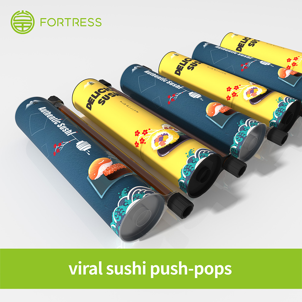 biogradable custom size cylinder push pop tube box sushi
