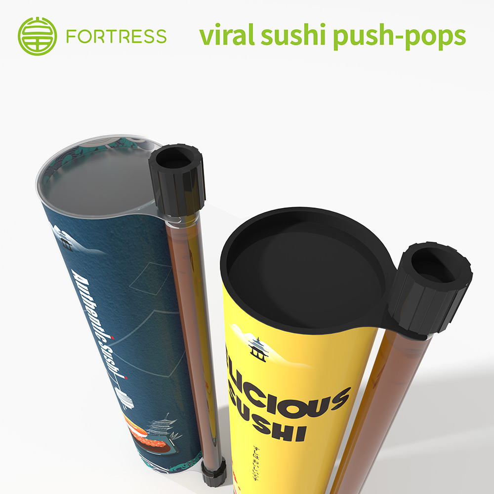 sushi push pop container cylinder packaging